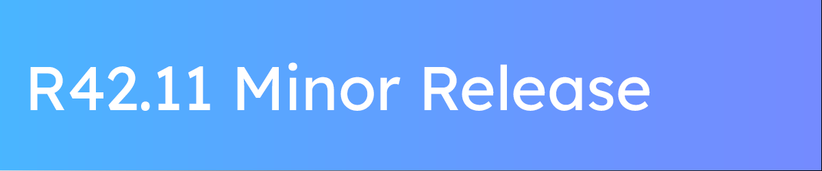 R42.11 - Minor Release